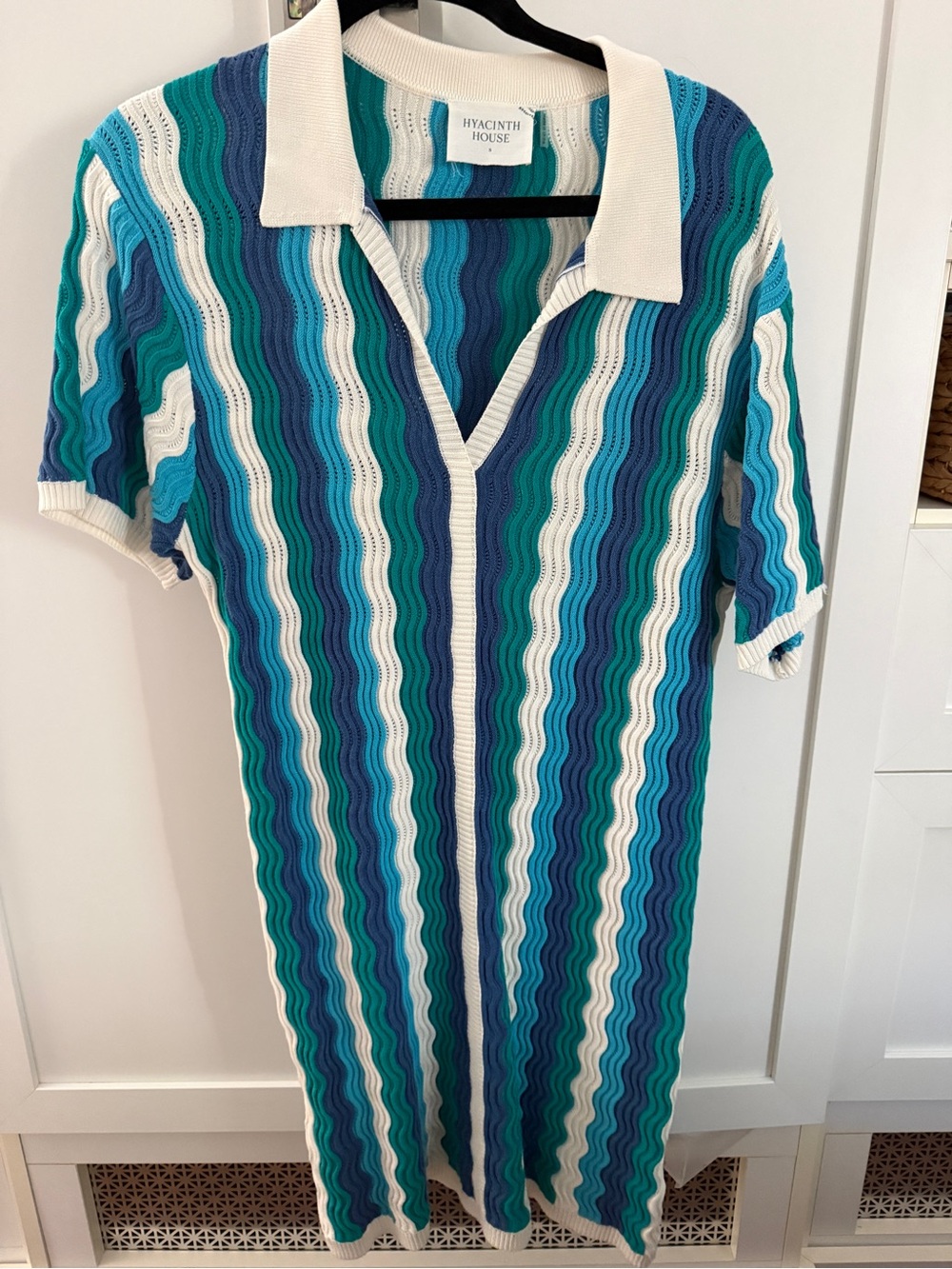 Women’s Blue & White Wave Knit Dress